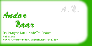 andor maar business card